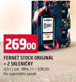 Terno FERNET STOCK ORIGINÁL + 2 SKLENIČKY nabídka