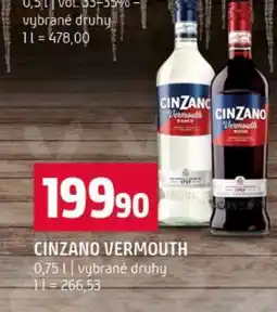 Terno CINZANO VERMOUTH nabídka
