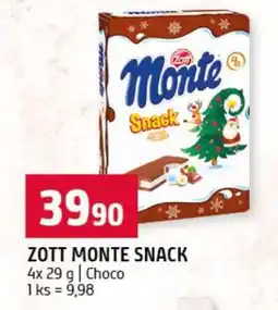 Terno Zott Monte Snack nabídka