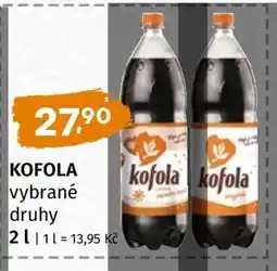 Terno Kofola, vybrané druhy nabídka