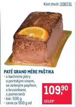 Makro PATÉ GRAND MÉRE PAŠTIKA nabídka