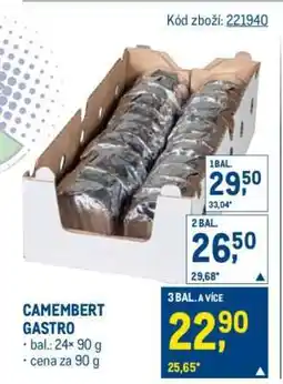 Makro Camembert gastro nabídka