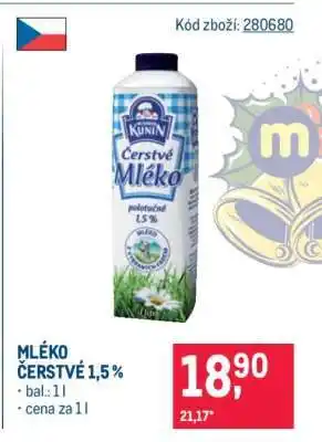 Makro Mléko čerstvé 1,5 % nabídka