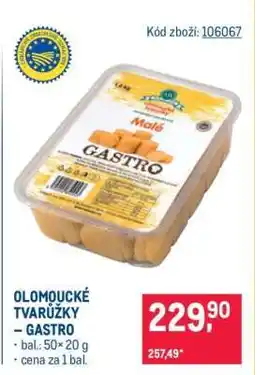 Makro Olomoucké tvarůžky – gastro nabídka