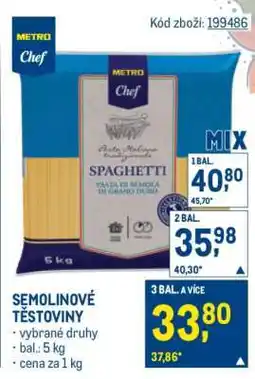 Makro Semolinové těstoviny nabídka