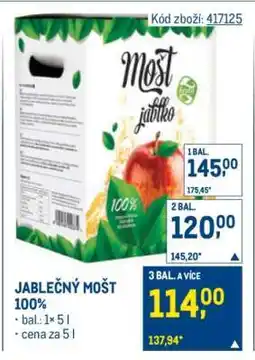 Makro Jablečný mošt 100% nabídka