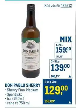 Makro DON PABLO SHERRY nabídka