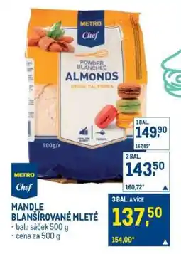Makro Mandle blanšírované mleté nabídka