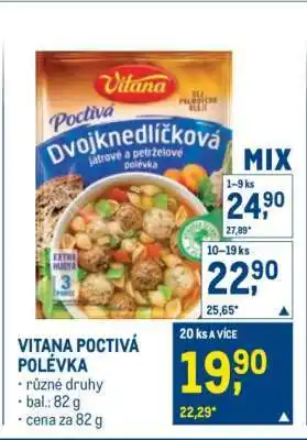 Makro Vitana Poctivá polévka nabídka