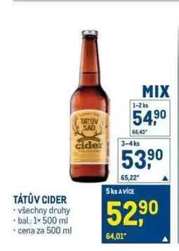 Makro TÁTŮV CIDER nabídka