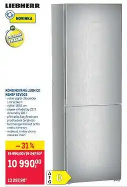 Makro KOMBINOVANÁ LEDNICE KGNSF 52VD03 nabídka