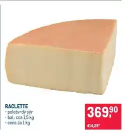 Makro Raclette nabídka