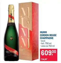 Makro MUMM CORDON ROUGE CHAMPAGNE nabídka