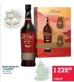 Makro ZACAPA SOLERA 40 % + 2 SKLENIČKY nabídka
