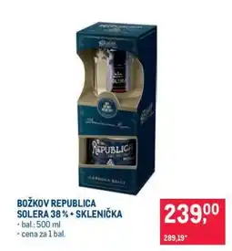 Makro BOŽKOV REPUBLICA SOLERA 38 % + SKLENIČKA nabídka
