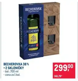 Makro BECHEROVKA 38 % + 2 SKLENIČKY nabídka