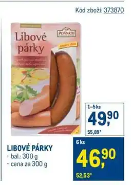 Makro Libové párky nabídka