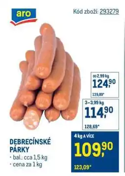 Makro Debrecínské párky nabídka