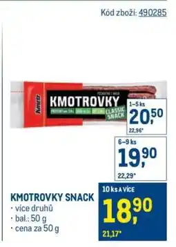 Makro Kmotrovky SNACK nabídka