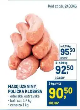 Makro MASO UZENINY POLIČKA KLOBÁSA nabídka