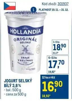 Makro Jogurt selský bílý 3,8 % nabídka