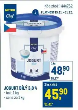 Makro JOGURT BÍLÝ 3,8% nabídka