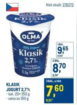 Makro Klasik jogurt 2,7 % nabídka