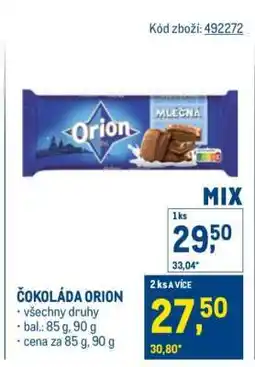 Makro ČOKOLÁDA ORION nabídka