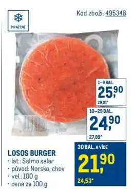 Makro Losos burger nabídka