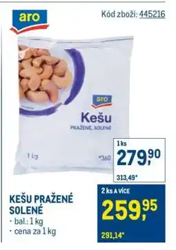 Makro Kešu pražené solené nabídka