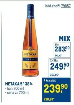 Makro Metaxa 5* 38 % nabídka