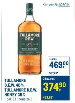 Makro TULLAMORE D.E.W. 40%, TULLAMORE D.E.W. HONEY 35% nabídka