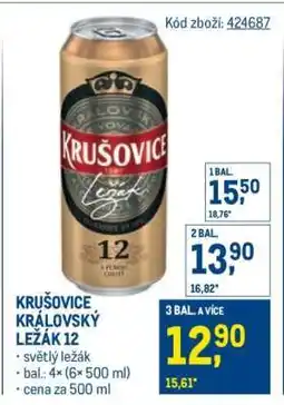 Makro Krušovice Královský ležák 12 nabídka