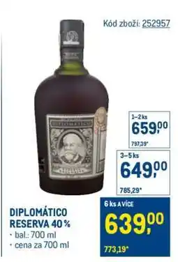 Makro DIPLOMÁTICO RESERVA 40 % nabídka
