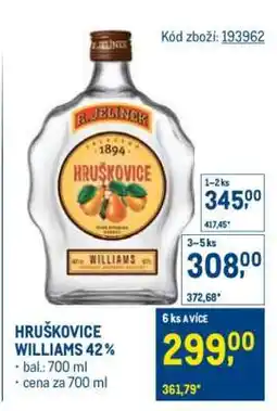 Makro Hruškovice Williams 42 nabídka