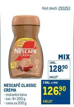 Makro Nescafé Classic, Crema nabídka