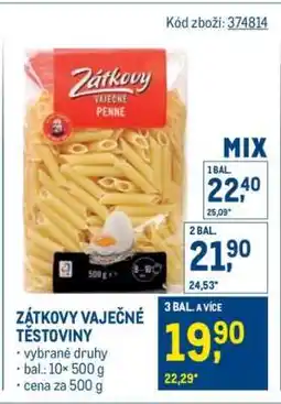 Makro Zátkovy vaječné těstoviny nabídka