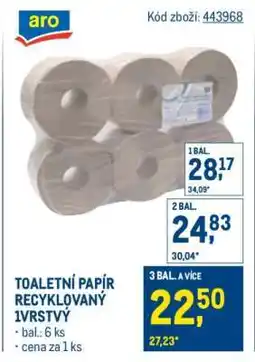 Makro TOALETNÍ PAPÍR RECYKLOVANÝ 1VRSTVÝ nabídka