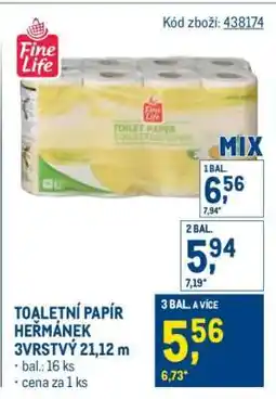 Makro TOALETNÍ PAPÍR HEŘMÁNEK 3VRSTVÝ 21,12 m nabídka