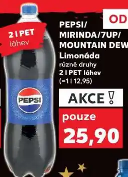 Kaufland Pepsi Mirinda 7UP, Mountain Dew nabídka