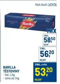 Makro Barilla těstoviny nabídka