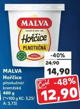 Kaufland Malva Hořčice plnotučná, kremžská nabídka