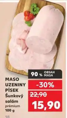 Kaufland MASO UZENINY PÍSEK Šunkový salám prémiový 100 g nabídka