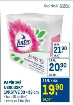 Makro Papírové ubrousky 1vrstvé 33 × 33 cm nabídka