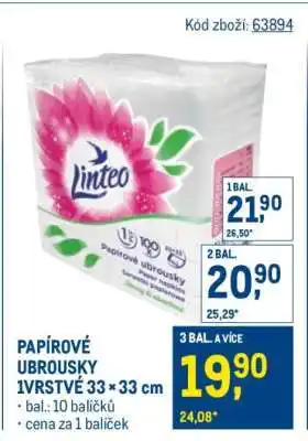 Makro Papírové ubrousky 1vrstvé 33 × 33 cm nabídka