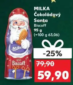 Kaufland MILKA Čokoládový Santa Biscoff nabídka