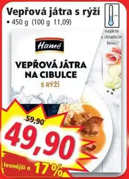 Norma Vepřová játra s rýží nabídka