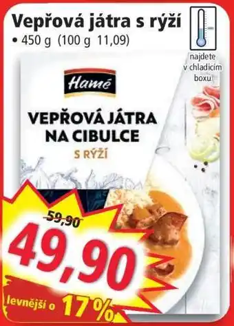 Norma Vepřová játra s rýží nabídka