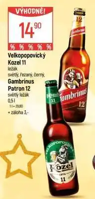 Globus Velkopopovický Kozel 11 Gambrinus Patron 12 nabídka