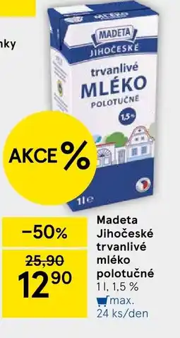 Tesco MADETA Jihočeské trvanlivé mléko polotučné nabídka